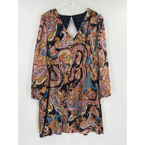 SANCTUARY Dress Size 1X NEW Girls Day Out Mini Fit Flare Puff Sleeve Print - Picture 4 of 7